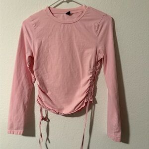 4 for $25 - 
Pink Long Sleeve Ruched Top